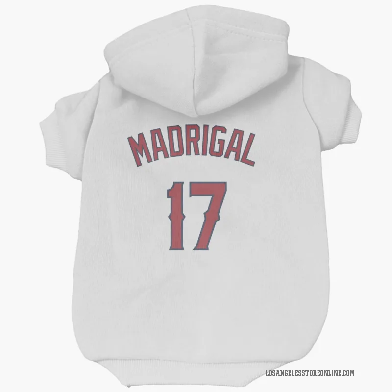 Nick Madrigal  White Los Angeles Angels  Cat & Dog Pet Hoodie