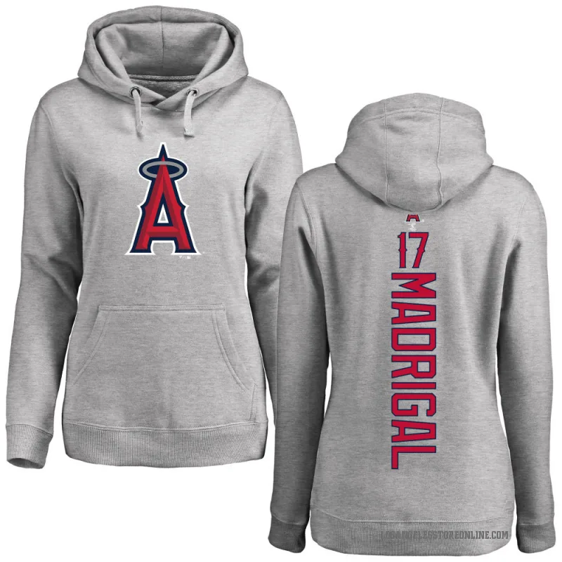Nick Madrigal Women's Los Angeles Angels Ash Backer Pullover Hoodie