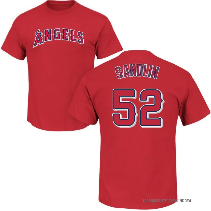 Nick Sandlin Men's Red Los Angeles Angels Roster T-Shirt -