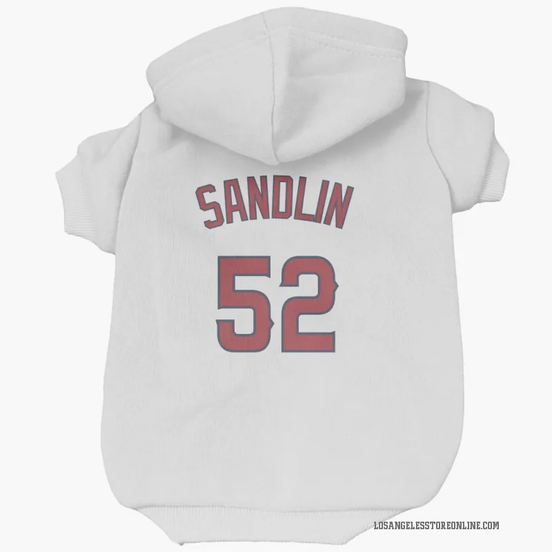 Nick Sandlin  White Los Angeles Angels  Cat & Dog Pet Hoodie