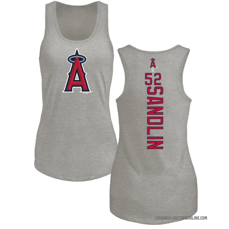 Nick Sandlin Women's Ash Los Angeles Angels Backer Tank Top -