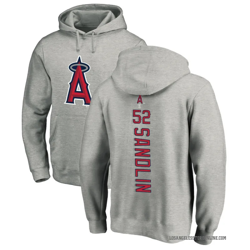 Nick Sandlin Youth Los Angeles Angels Ash Backer Pullover Hoodie