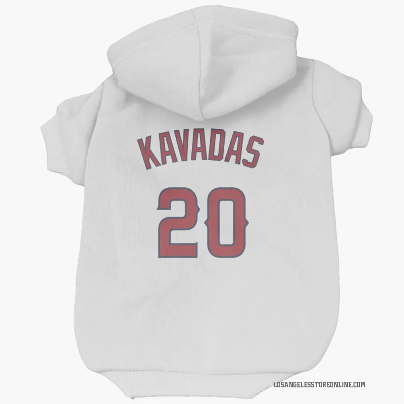 Niko Kavadas  White Los Angeles Angels  Cat & Dog Pet Hoodie