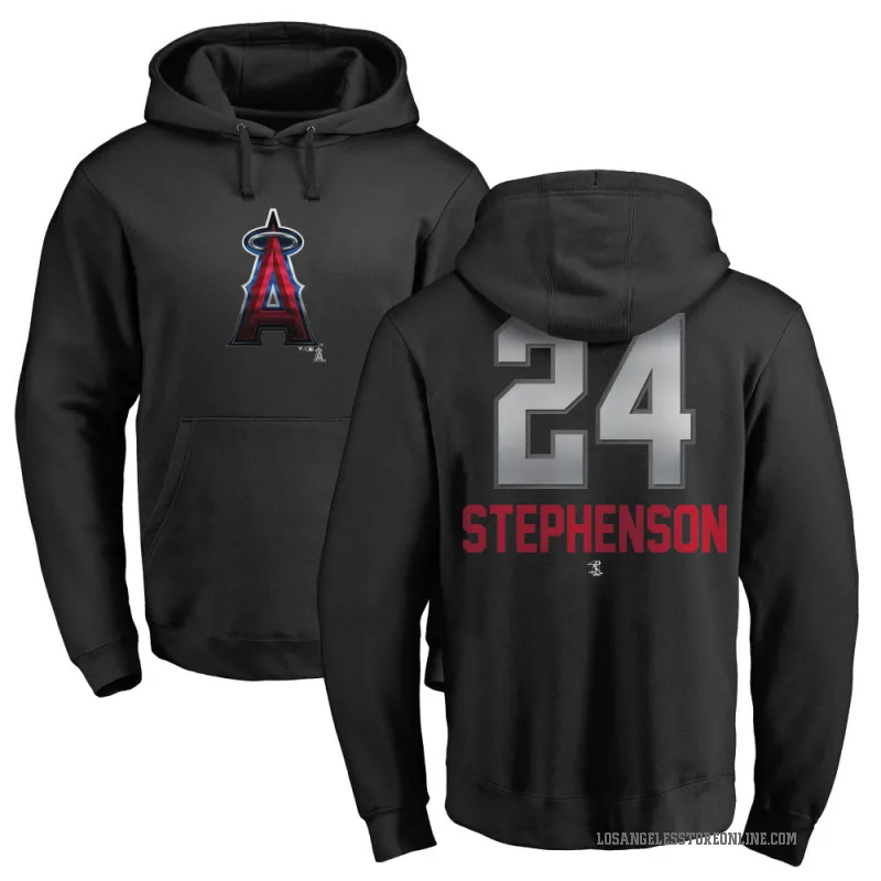 Robert Stephenson Men's Black Los Angeles Angels Branded Midnight Mascot Pullover Hoodie -