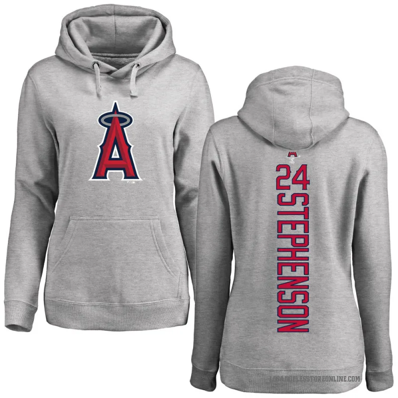 Robert Stephenson Women's Los Angeles Angels Ash Backer Pullover Hoodie