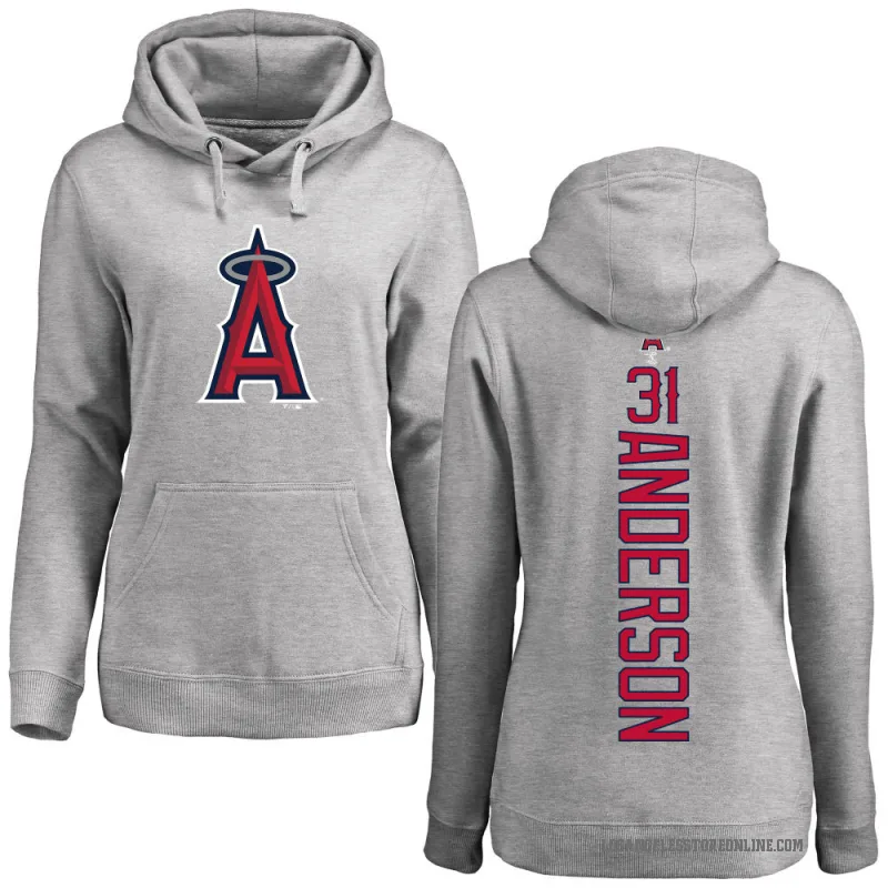 Tyler Anderson Women's Los Angeles Angels Ash Backer Pullover Hoodie