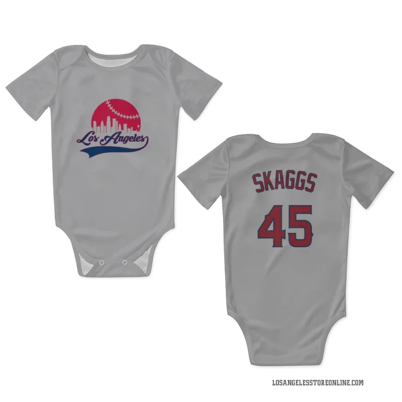 Tyler Skaggs  Gray Los Angeles Angels  Newborn & Infant Bodysuit