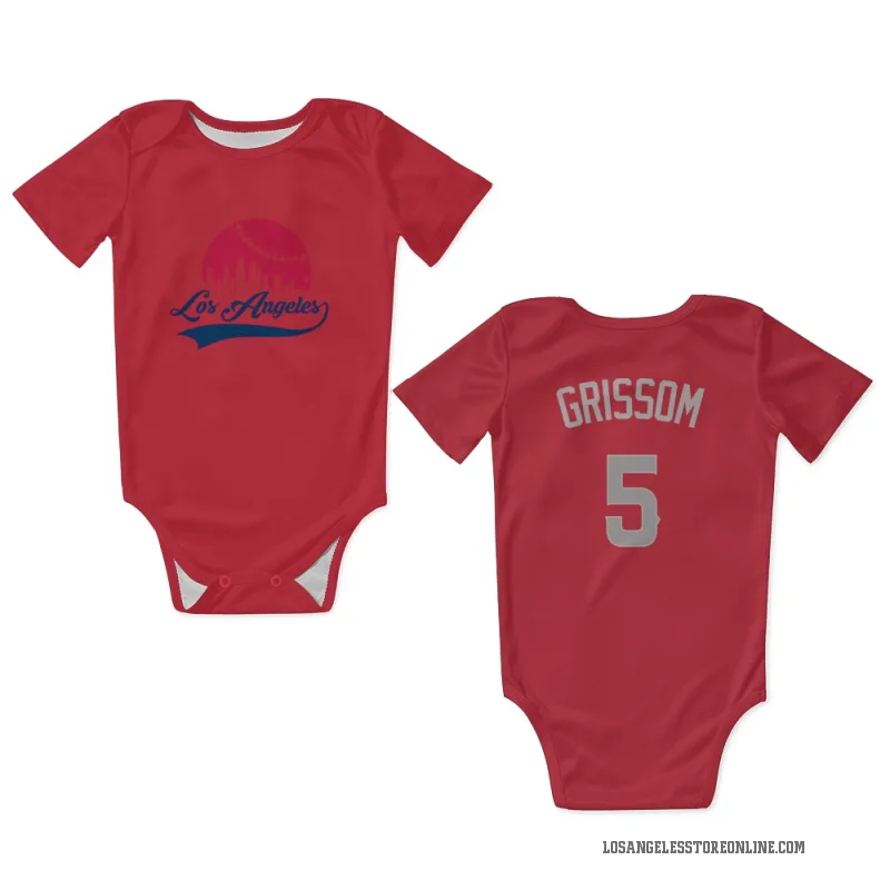 Vaughn Grissom  Red Los Angeles Angels  Gray Newborn & Infant Bodysuit