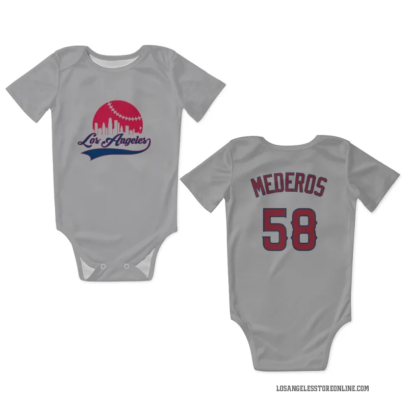 Victor Mederos  Gray Los Angeles Angels  Newborn & Infant Bodysuit