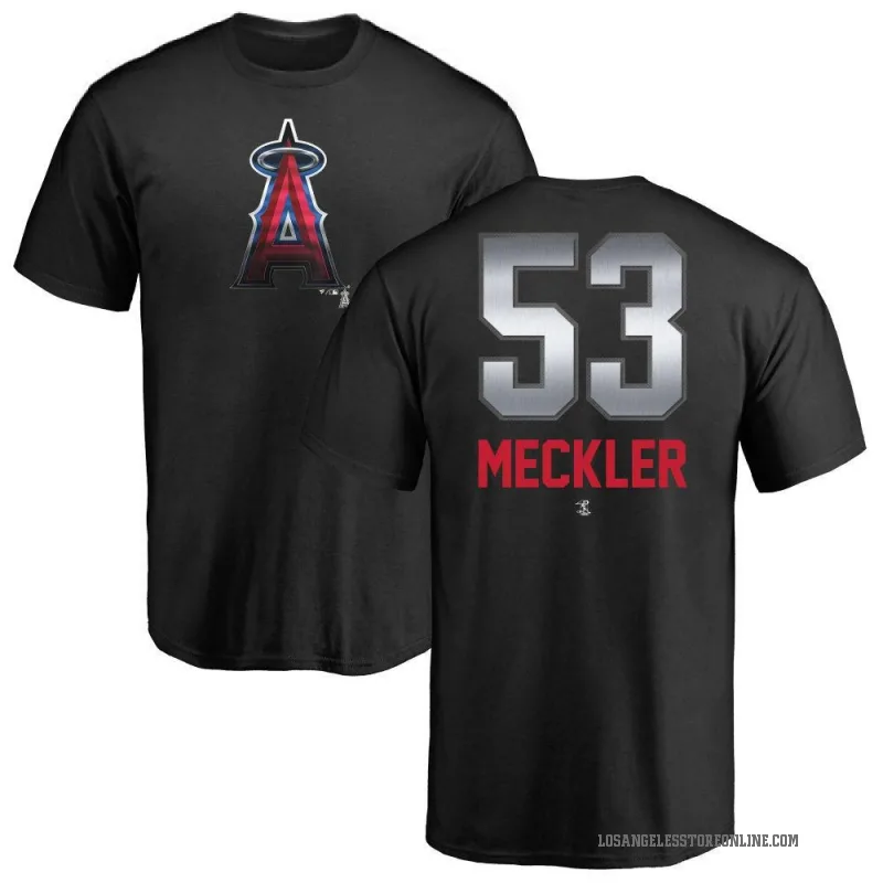 Wade Meckler Men's Black Los Angeles Angels Midnight Mascot T-Shirt -
