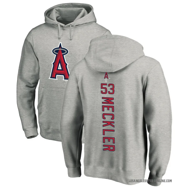 Wade Meckler Men's Los Angeles Angels Ash Backer Pullover Hoodie