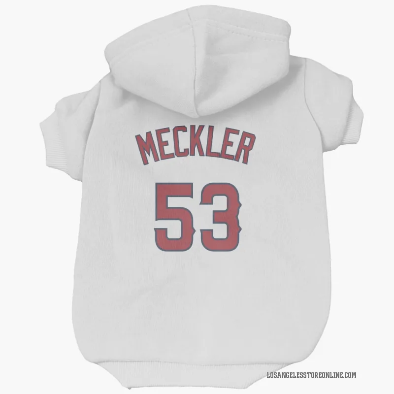 Wade Meckler  White Los Angeles Angels  Cat & Dog Pet Hoodie