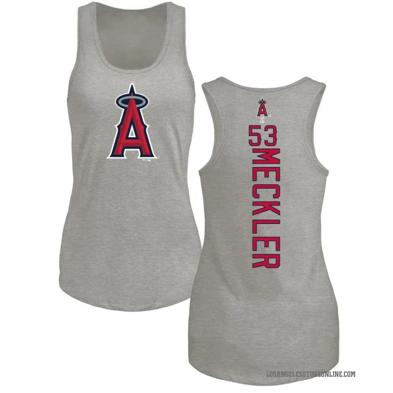 Wade Meckler Women's Ash Los Angeles Angels Backer Tank Top -