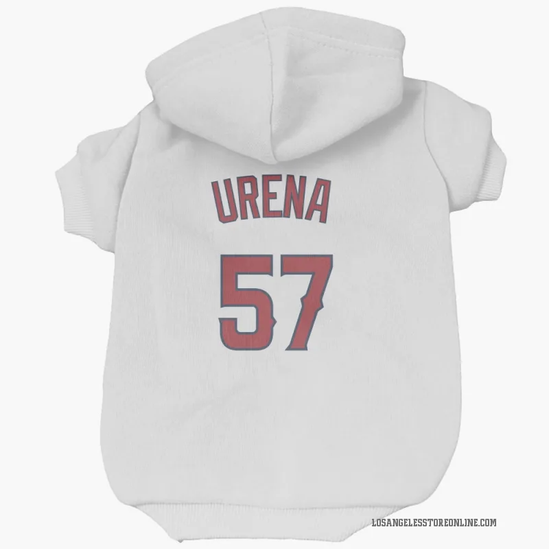 Walbert Urena  White Los Angeles Angels  Cat & Dog Pet Hoodie