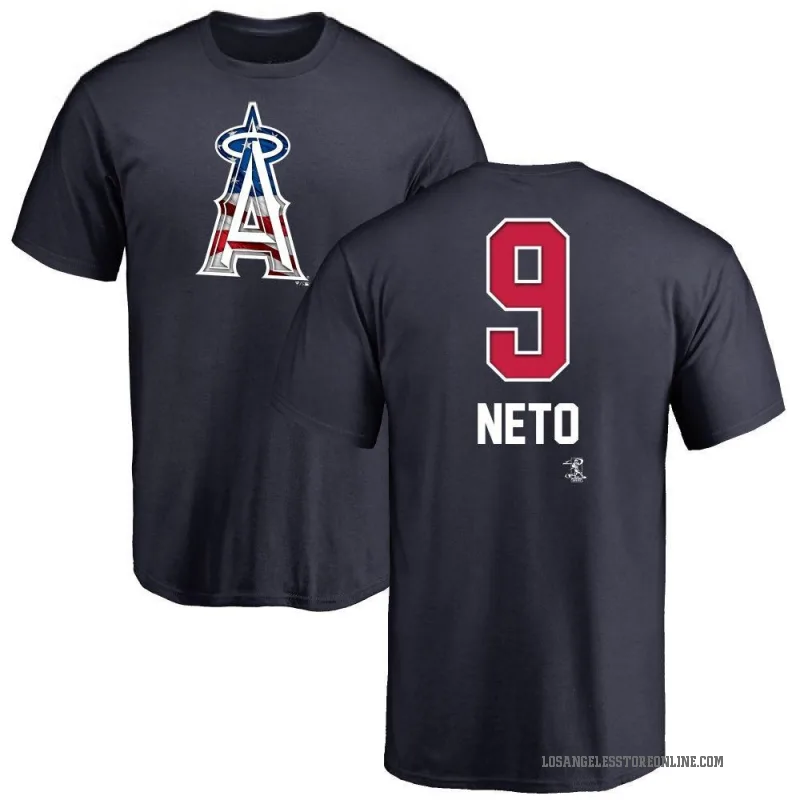 Zach Neto Youth Navy Los Angeles Angels Name and Number Banner Wave T-Shirt -